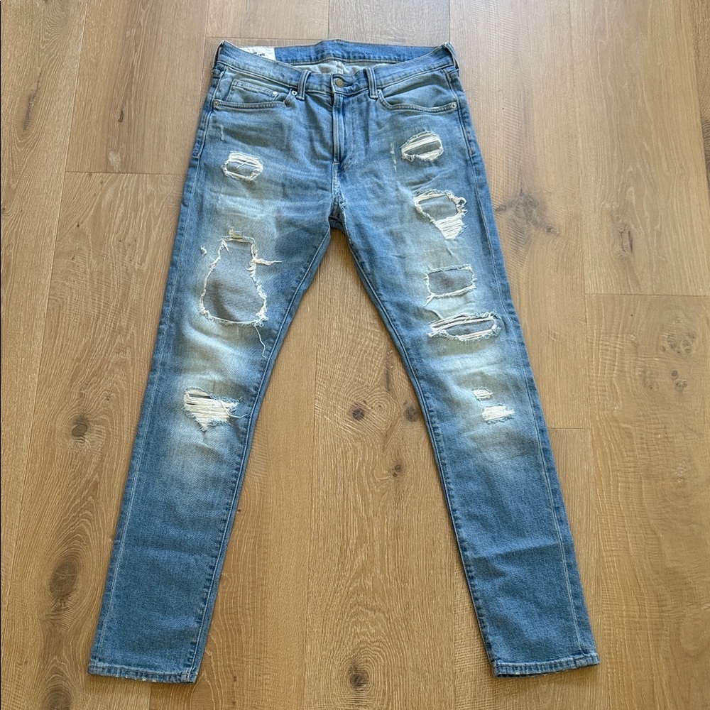 Distressed Skinny Blue Jeans for Men H&M Sz 33/32
